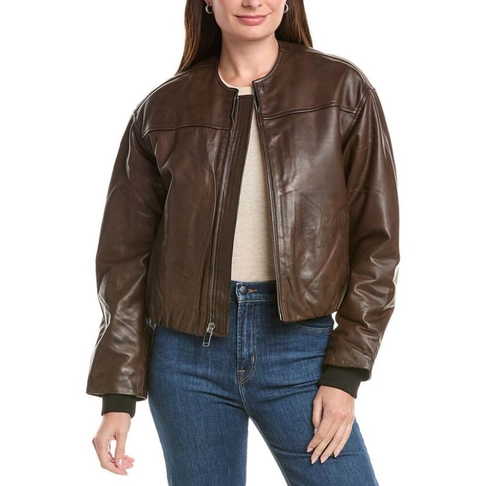 Walter Baker Womens  Jonas Leather Jacket, Brown